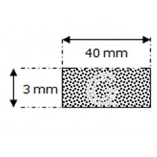 Rechthoekig mosrubber snoer | 3 x 40 mm | per meter